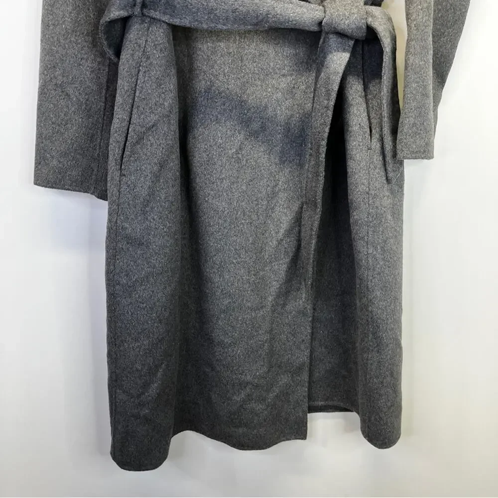 Lauren Ralph Lauren Belted Wool Blend Wrap coat gray - 14 - Picture 7 of 11